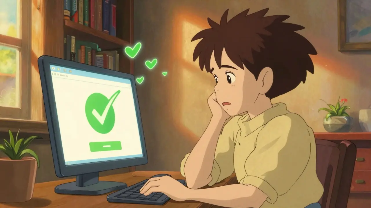 Character relieved after completing identity verification process