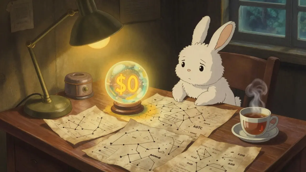 A cozy study with notes on various rabbit tokens and a small white rabbit