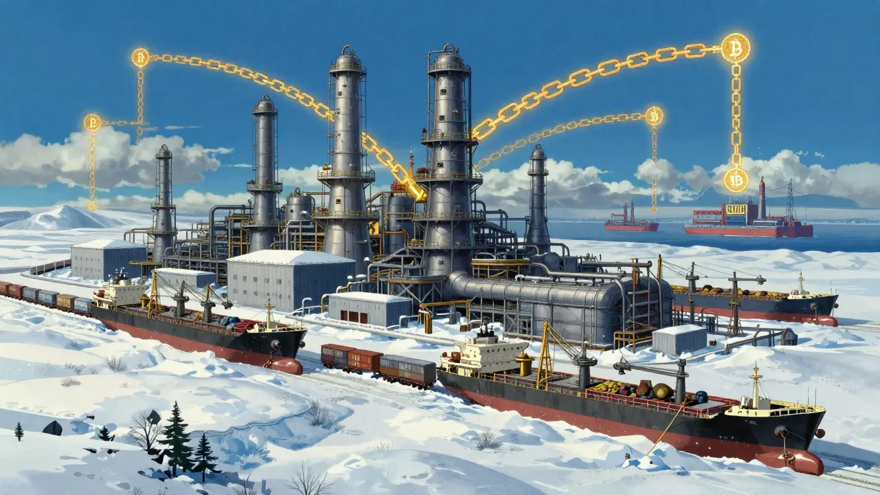 Ghibli-style giant factory using crypto for international trade under ELR