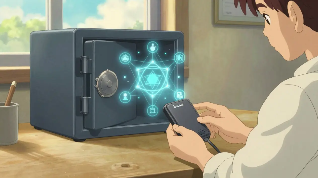 User safely managing assets with a burner wallet while keeping main funds secure