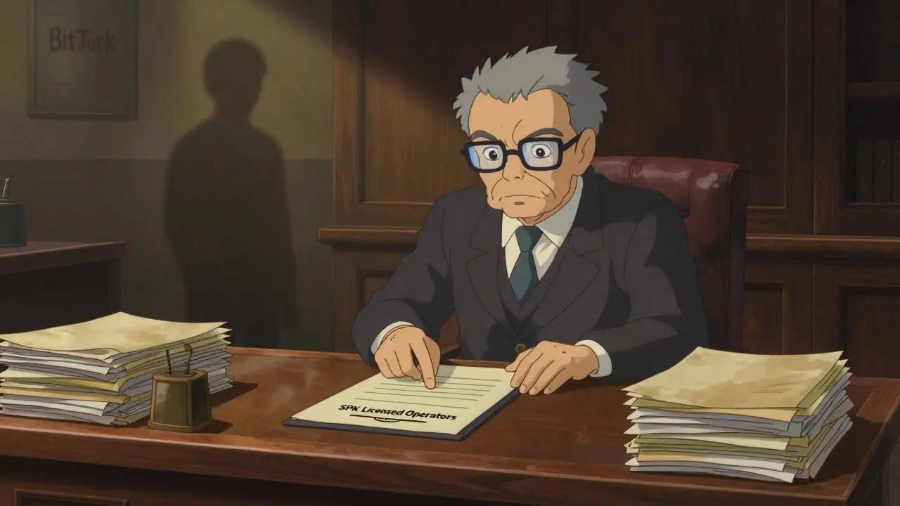 Ghibli style official pointing to missing license in registry book