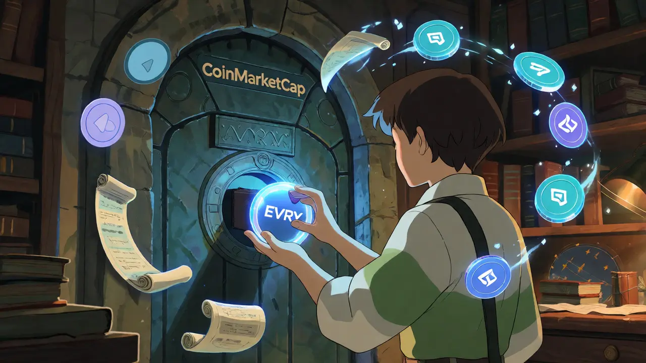 Character completing a magical verification ritual for a crypto airdrop in a cozy study.
